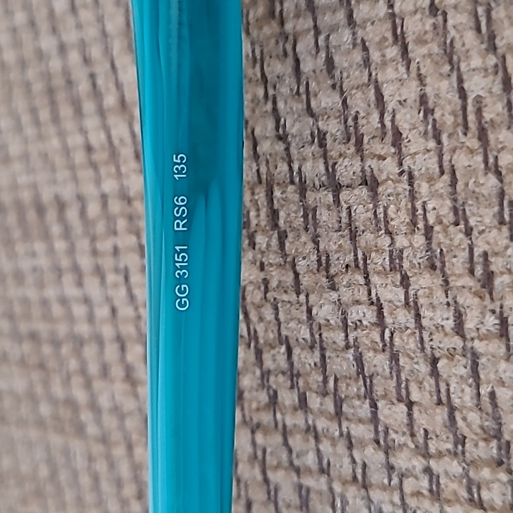 GUCCI TRANSLUCENT TEAL LAVENDER EYEGLASS FRAME - Picture 7 of 14